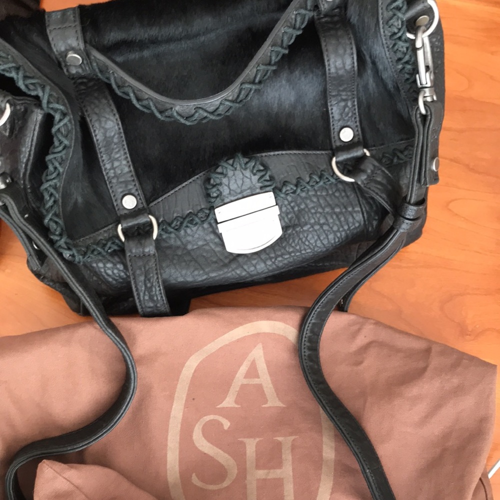 Ash Barbara Western Style Leather Satchel, Black/Black - Picture 5 of 5